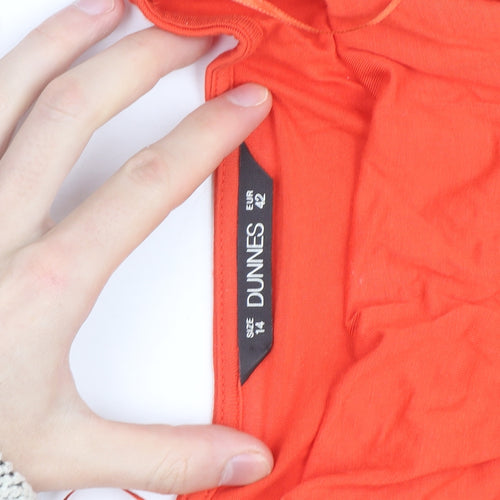 Dunnes Women Orange Size 14 Sleeveless Viscose Tank Top