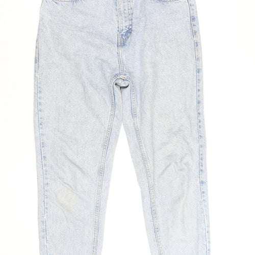 Zara Women Blue High Waist Mom Jeans Size 10 Regular