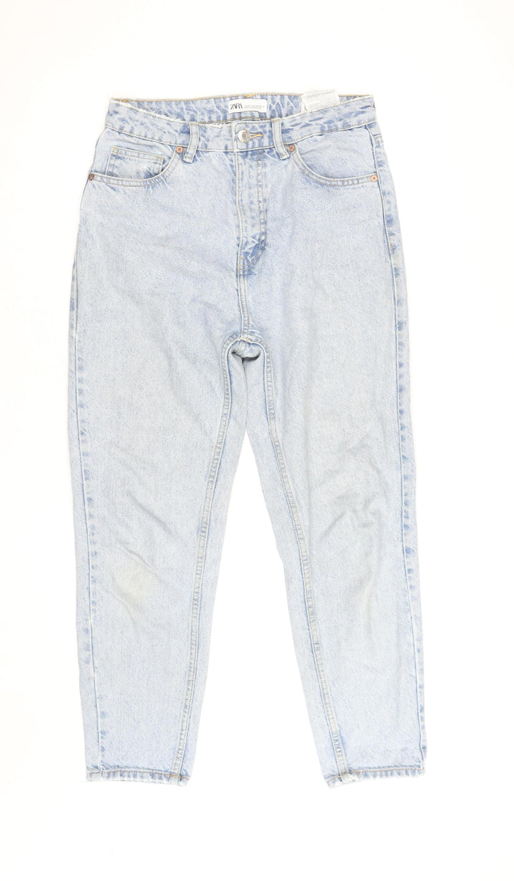 Zara Women Blue High Waist Mom Jeans Size 10 Regular
