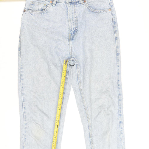 Zara Women Blue High Waist Mom Jeans Size 10 Regular