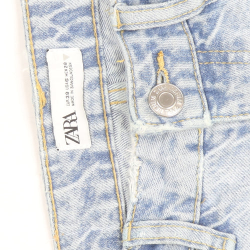 Zara Women Blue High Waist Mom Jeans Size 10 Regular