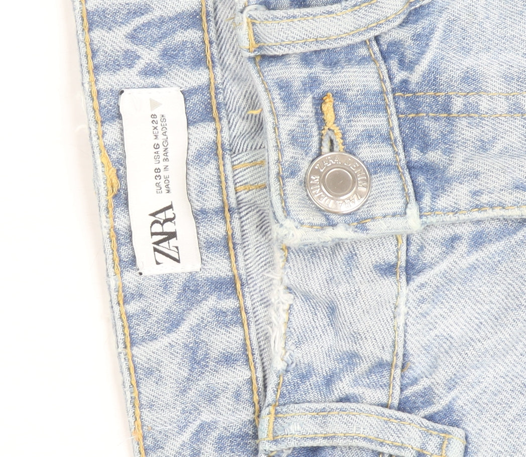 Zara Women Blue High Waist Mom Jeans Size 10 Regular