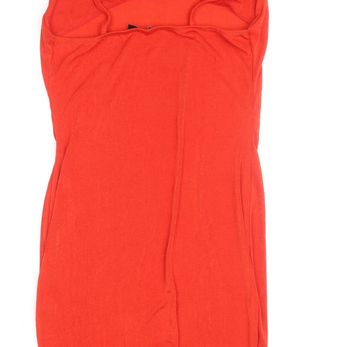 Boohoo Women’s Red Bodycon Strapless Knee Length Dress Size 10