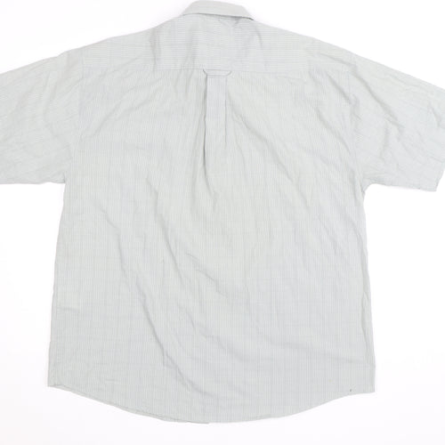 EWM Men's Grey Check Short Sleeve Button-Up Shirt Size L