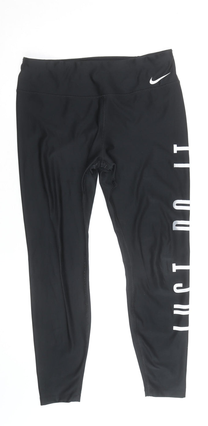 Nike Women's Black Dri-Fit Just Do It Leggings Size L