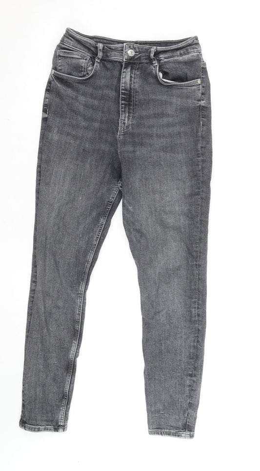 ZARA Women's Grey High Rise Skinny Jeans Size 12