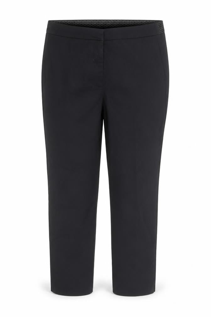 Front view of Zara Women Black Cropped Stretch Trousers, size 18