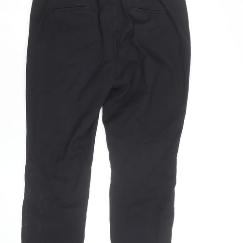 Zara Women Black Cropped Stretch Trousers Size 18