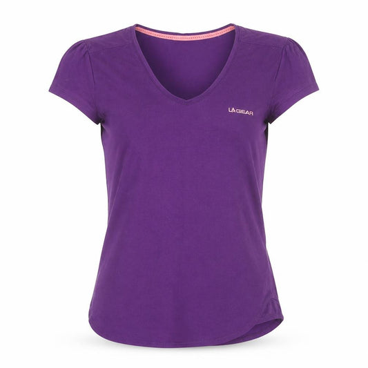 LA Gear Women's Purple V-Neck Short Sleeve T-Shirt Size 12