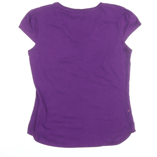 LA Gear Women's Purple V-Neck Short Sleeve T-Shirt Size 12