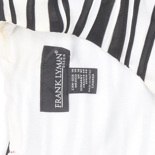 Frank Lyman Women's Black & White Striped Bodycon Dress Size 16