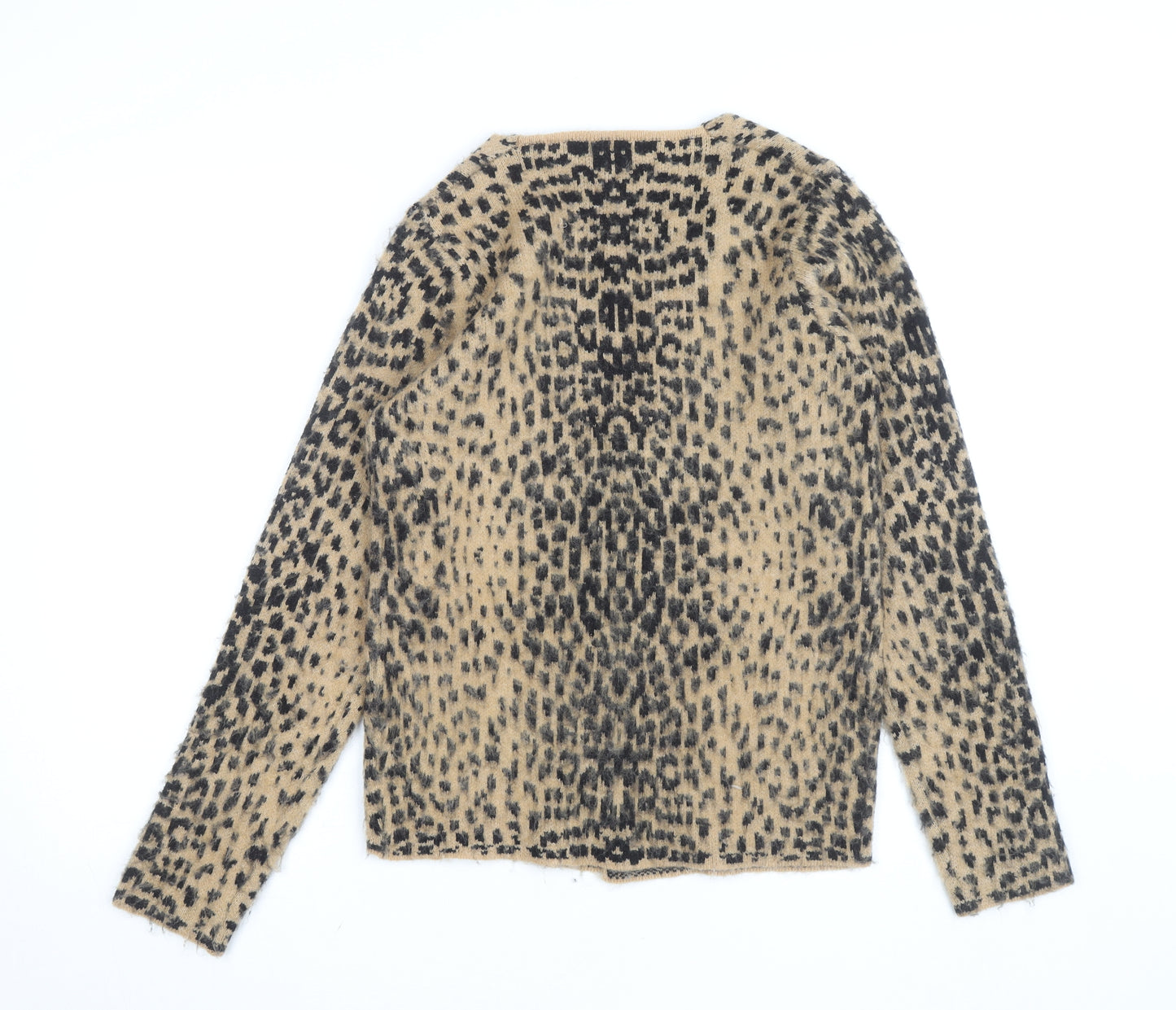 Jaded London Women’s Beige Leopard Print Knit Cardigan XS