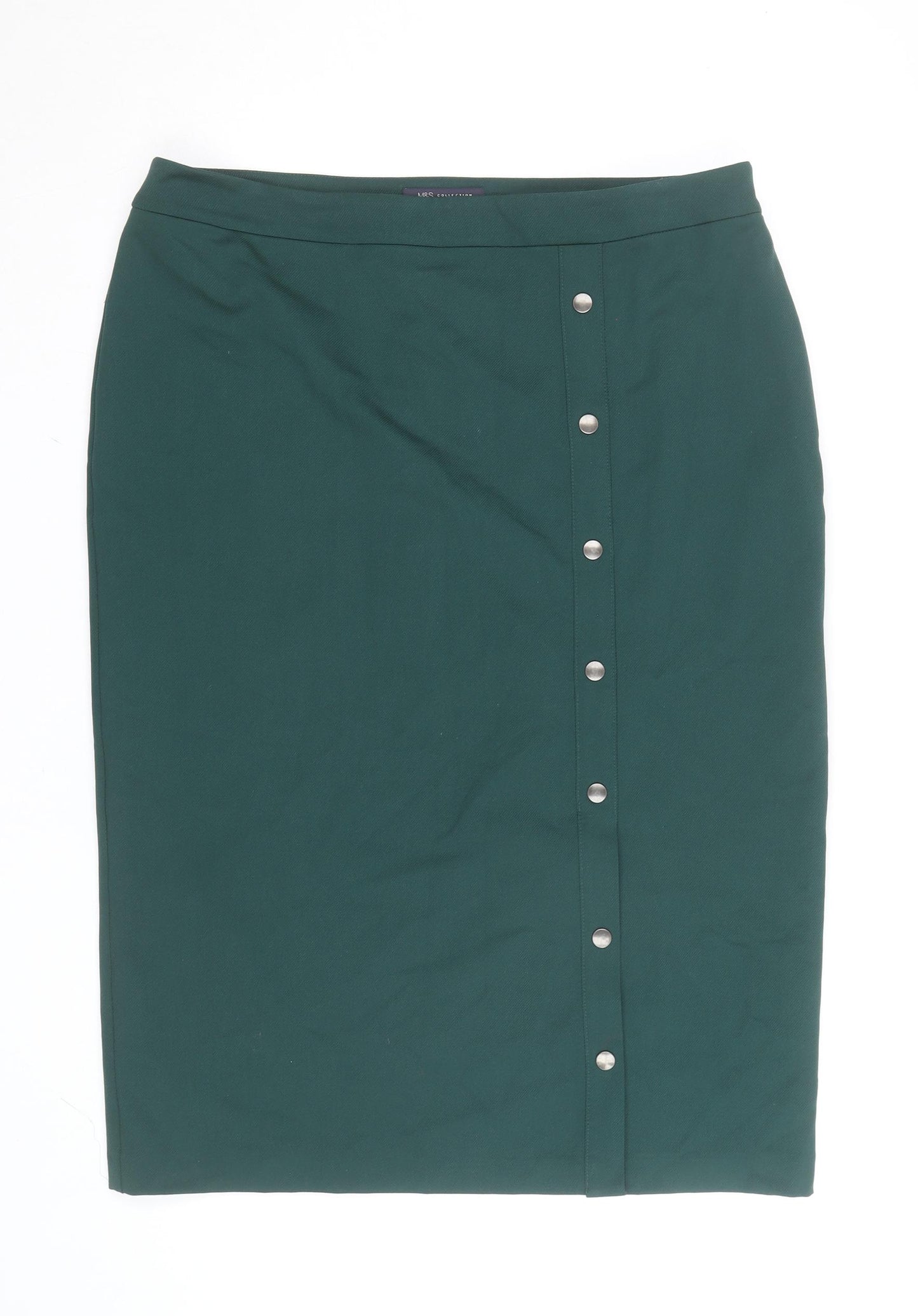 Marks and Spencer Women's Green Size 18 Pencil Stretch Skirt