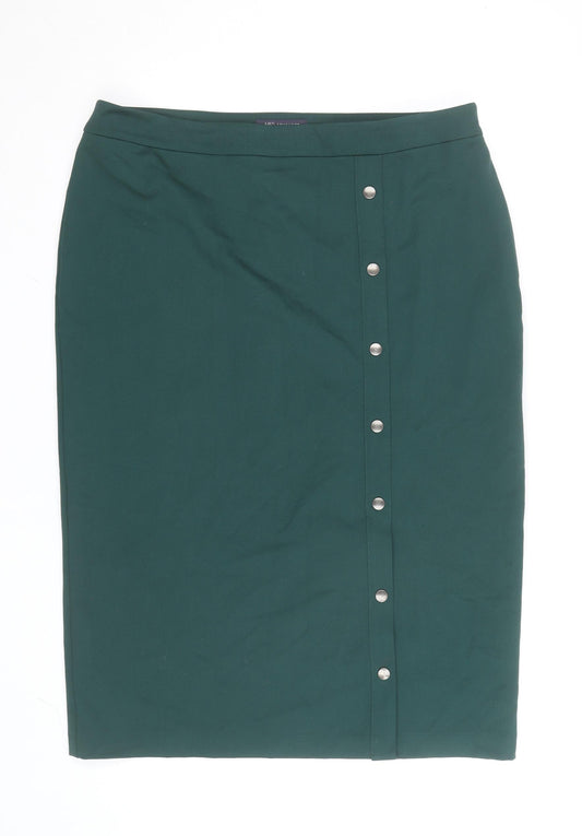 Marks and Spencer Women's Green Size 18 Pencil Stretch Skirt