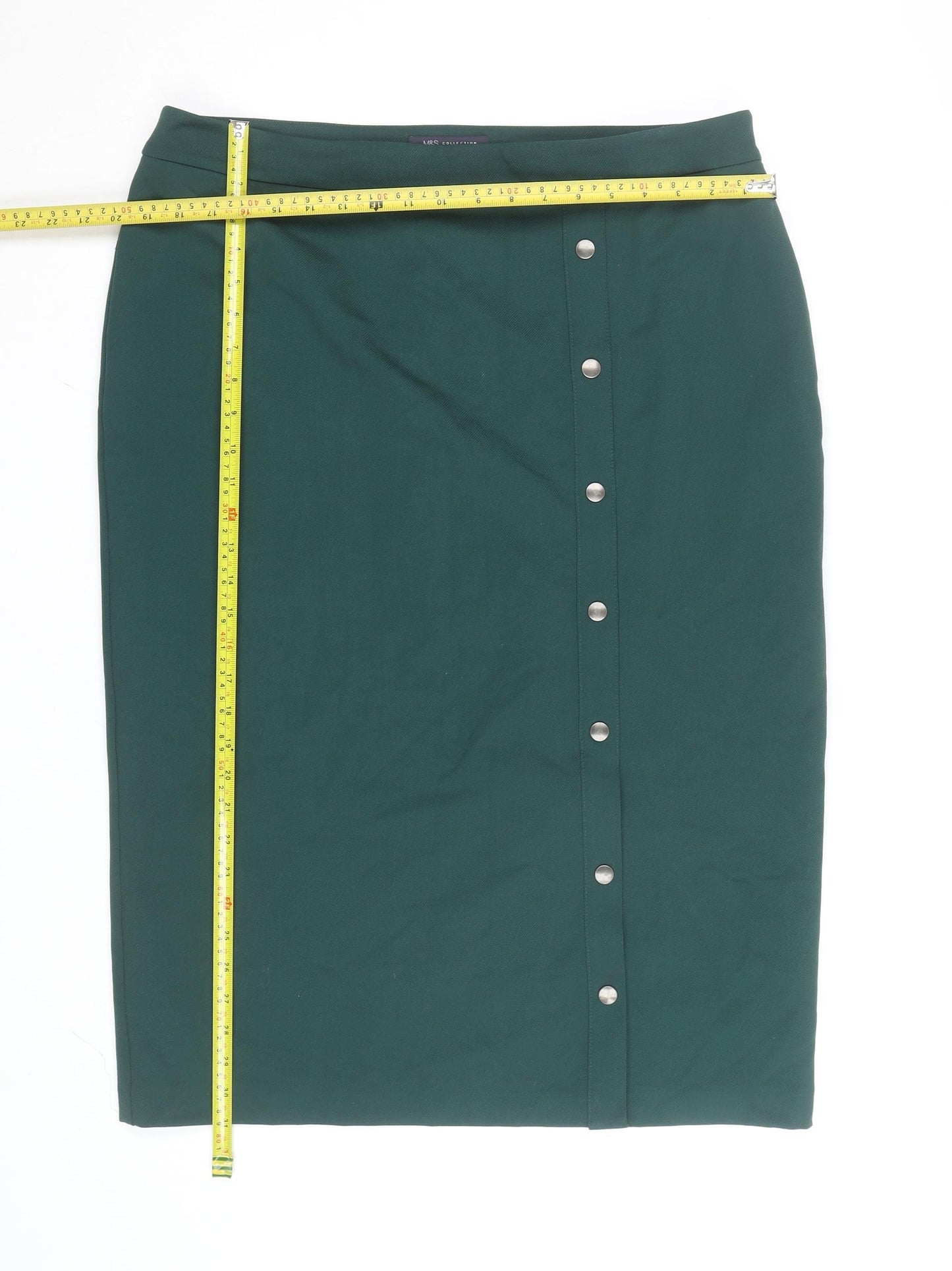 Marks and Spencer Women's Green Size 18 Pencil Stretch Skirt