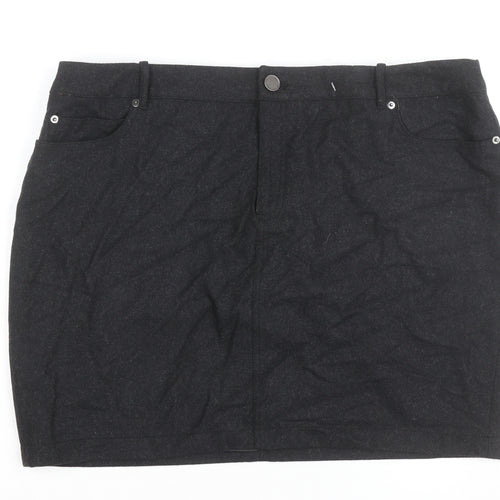 Mint Velvet Women's Black Wool Blend Pencil Skirt Size 18