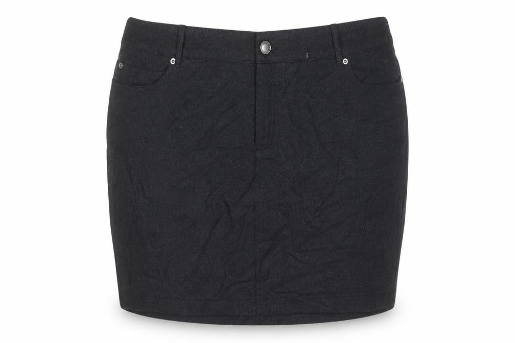 Front view of Mint Velvet Women's Black Wool Blend Pencil Skirt, size 18