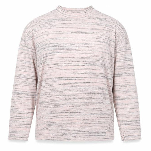 Marks and Spencer Womens Pink Striped Mock Neck Long Sleeve Top Size L