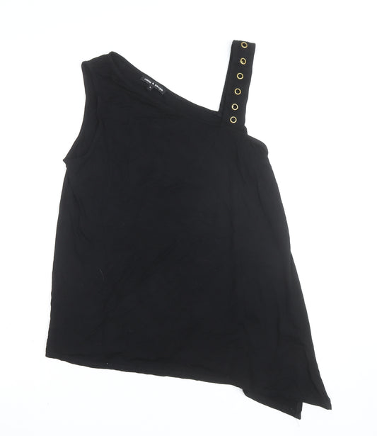 Cable & Gauge Women’s Black One Shoulder Camisole Tank Top XL