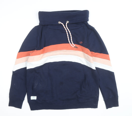 Brakeburn Women's Navy Stripe Pullover Hoodie Size 12 Cotton Blend