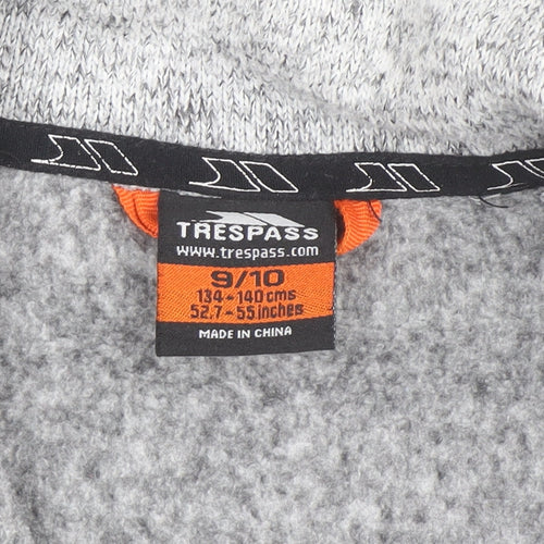 Trespass Boys Grey Full Zip Fleece Jacket Size 9-10 Years Outdoor