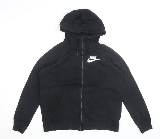 Nike Men's Black Full Zip Hoodie Size M Sports Fleece Sweatshirt