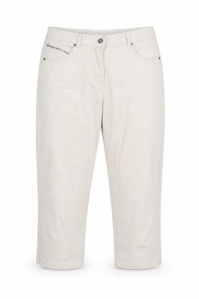 Jensen Women’s Beige Cropped Trousers Size 8 Regular Cotton Blend