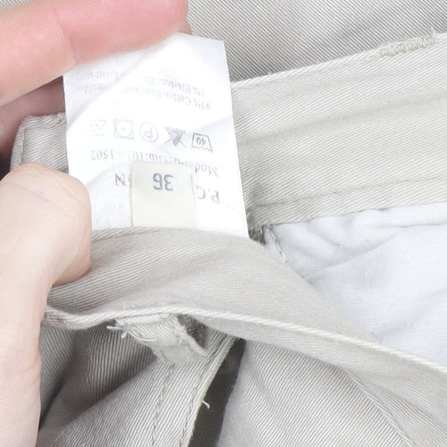 Jensen Women’s Beige Cropped Trousers Size 8 Regular Cotton Blend