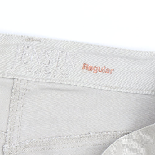 Jensen Women’s Beige Cropped Trousers Size 8 Regular Cotton Blend