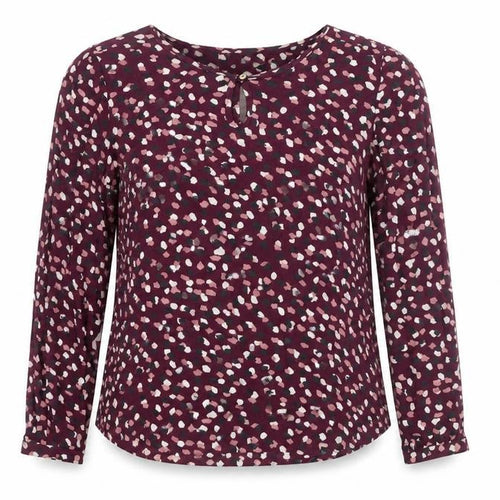 Kaffe Women's Purple Animal Print Viscose Long Sleeve Blouse Size 10