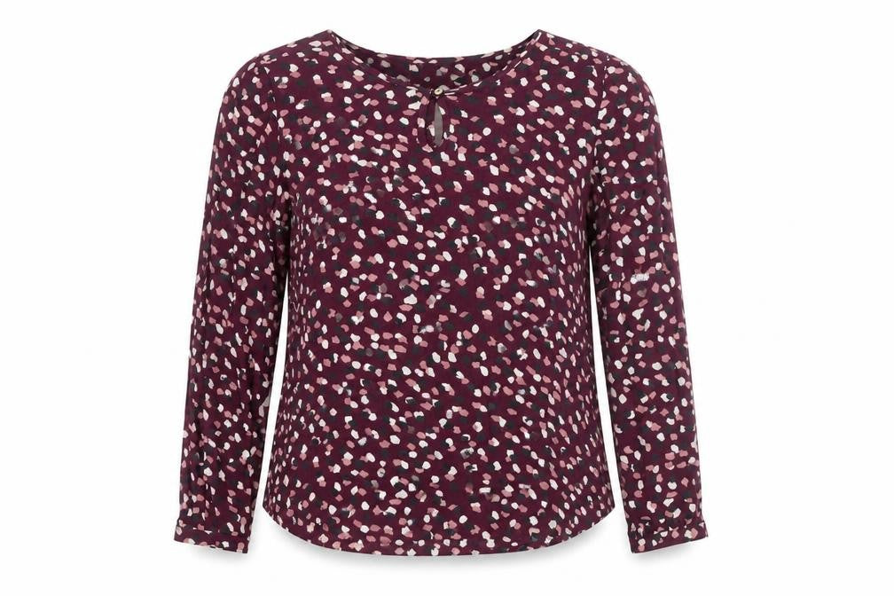 Kaffe Women's Purple Animal Print Viscose Long Sleeve Blouse Size 10