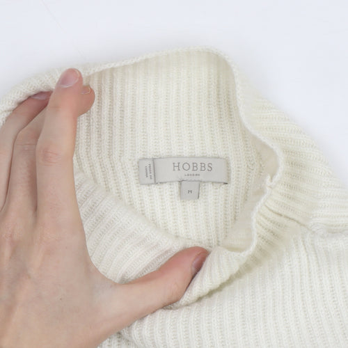Hobbs Women’s Beige Striped Roll Neck Wool Blend Jumper Size M