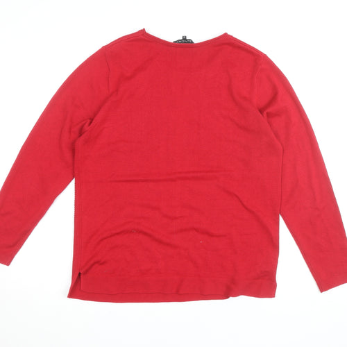 Sunday Men's Red Cotton Blend Long Sleeve Pullover Jumper M