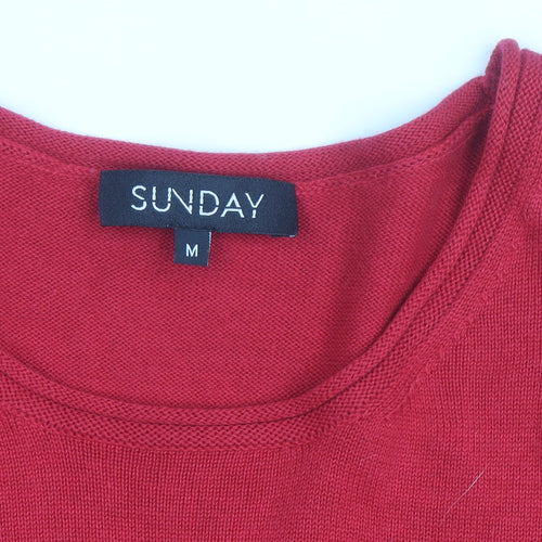 Sunday Men's Red Cotton Blend Long Sleeve Pullover Jumper M