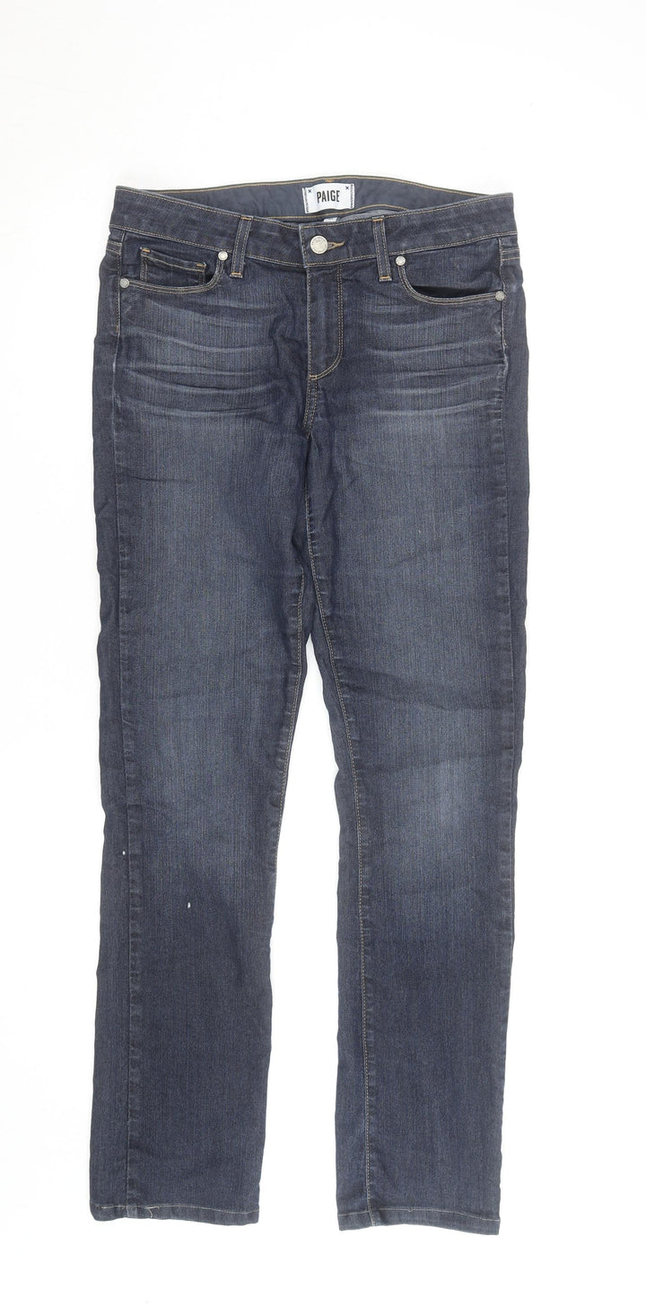 Paige Women's Blue Skyline Straight Jeans Size 30 Regular Fit