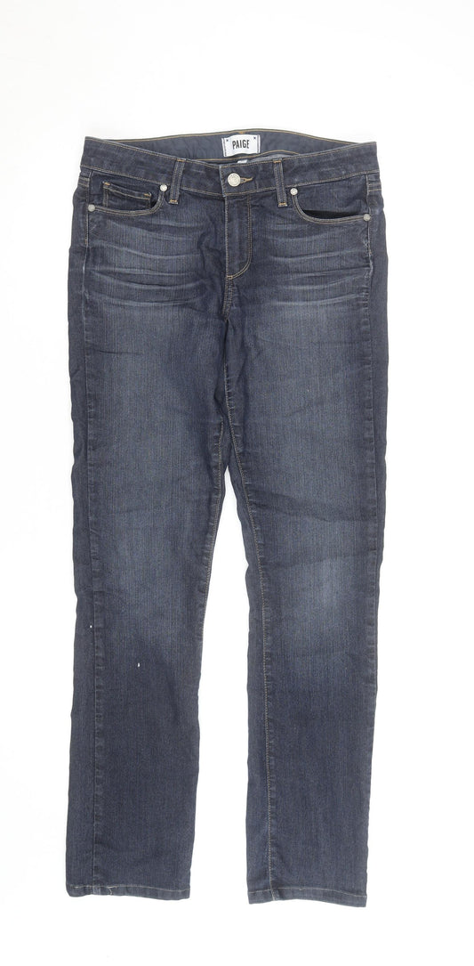 Paige Women's Blue Skyline Straight Jeans Size 30 Regular Fit