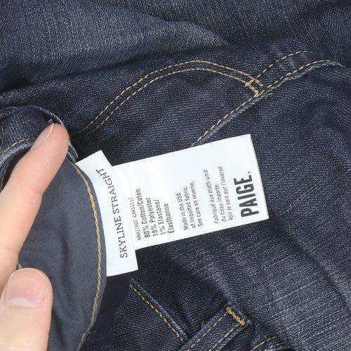 Paige Women's Blue Skyline Straight Jeans Size 30 Regular Fit