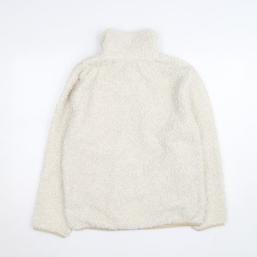 H&M Women’s Ivory Fleece 1/4 Zip Pullover Jumper XS