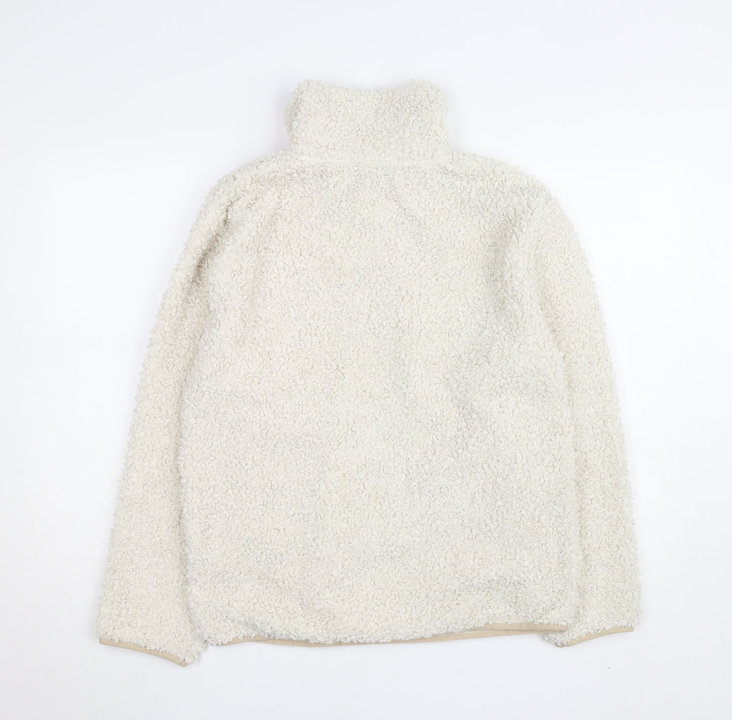 H&M Women’s Ivory Fleece 1/4 Zip Pullover Jumper XS