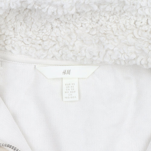 H&M Women’s Ivory Fleece 1/4 Zip Pullover Jumper XS