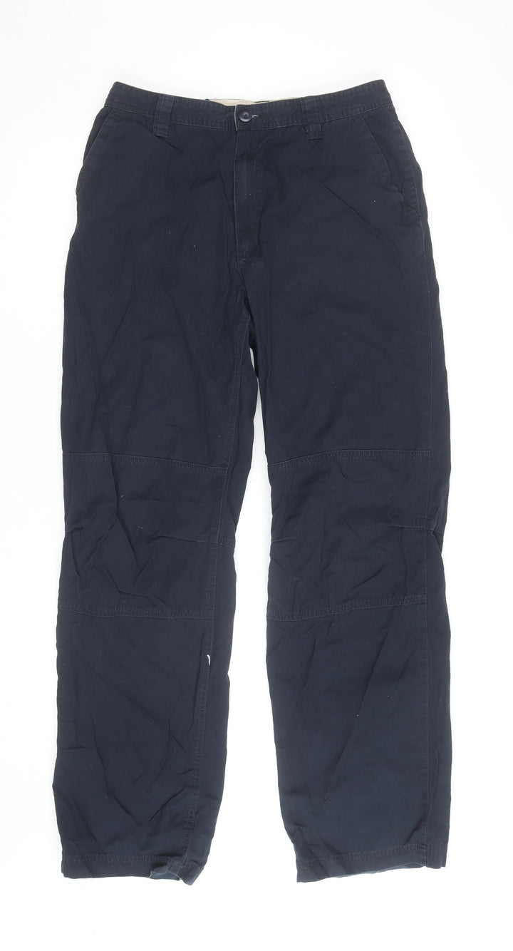 St. Bernard Men's Navy Cargo Cotton Trousers Size 32W 34L