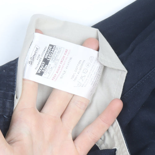 St. Bernard Men's Navy Cargo Cotton Trousers Size 32W 34L