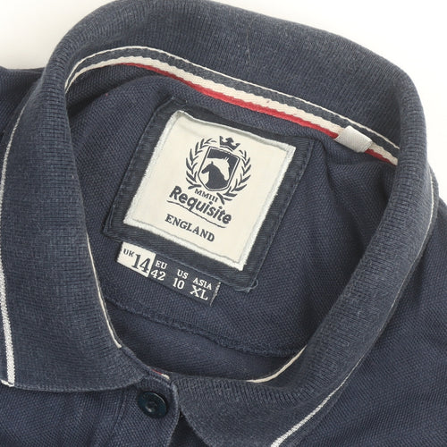Requisite Men's Blue Cotton Equestrian Polo Shirt XL