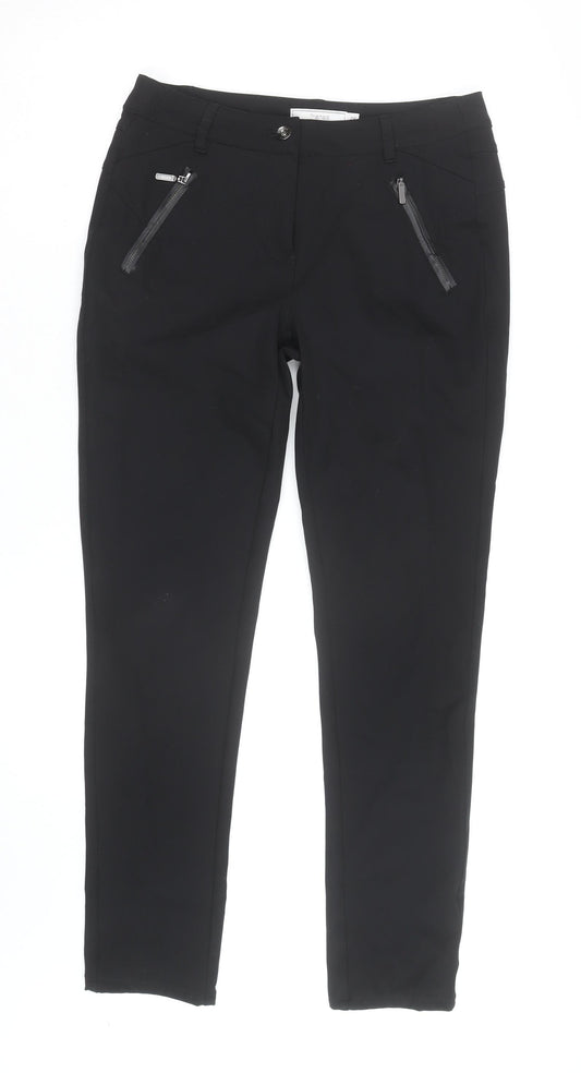Fransa Women's Black Slim Fit Stretch Trousers Size S