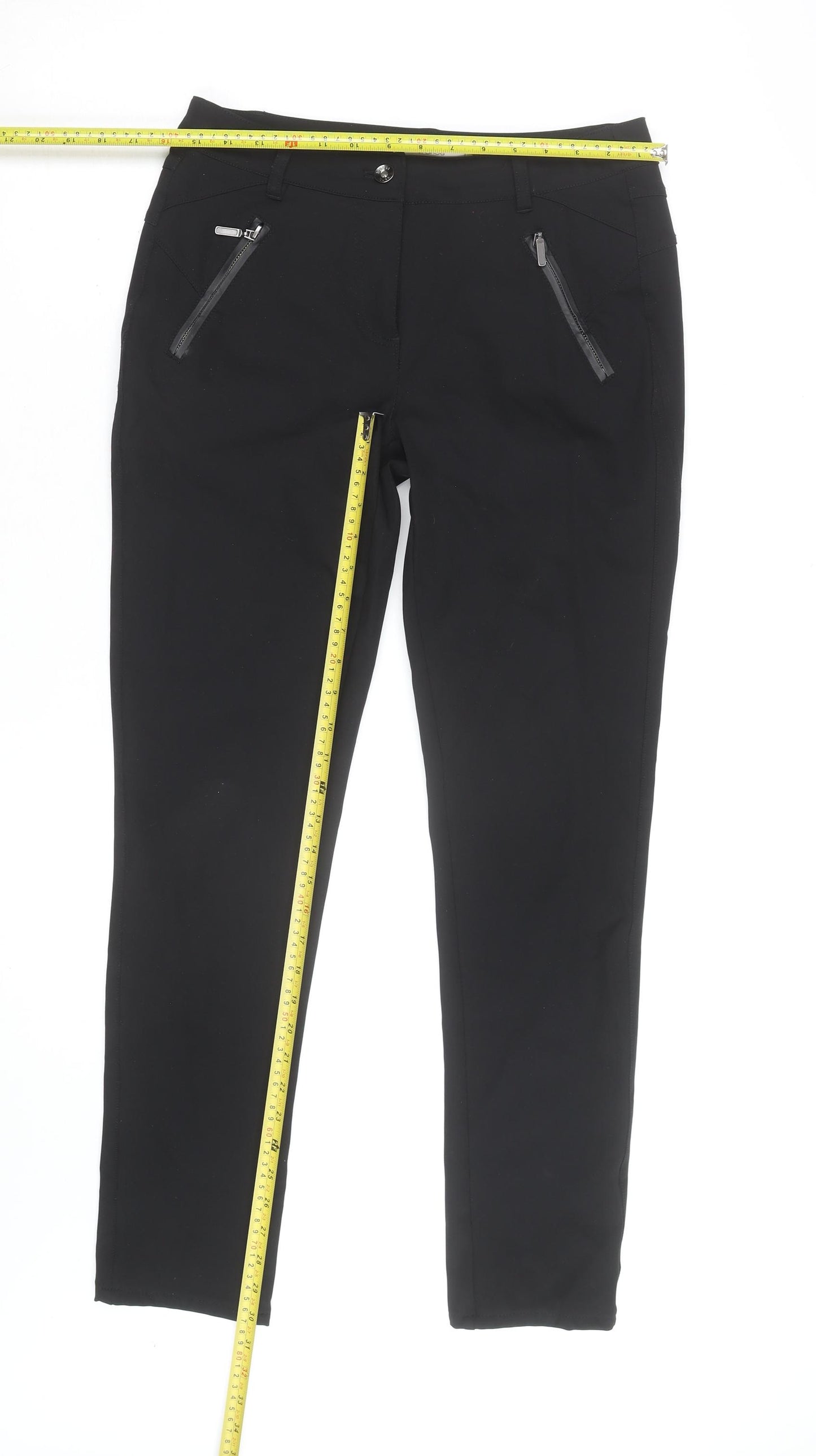 Fransa Women's Black Slim Fit Stretch Trousers Size S
