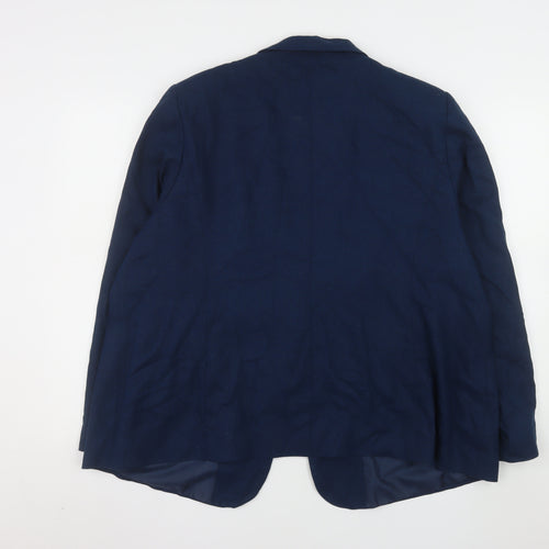 Capsule Women's Blue Linen Blend Single-Breasted Blazer UK 24