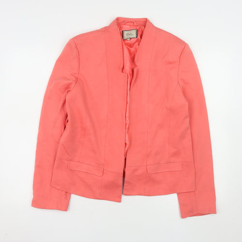 Evita Gold Women Coral Blazer Size 16 Tailored Long Sleeve Jacket