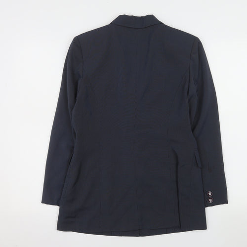 La Moda Women Blue Pinstripe Single-Breasted Blazer Size 10