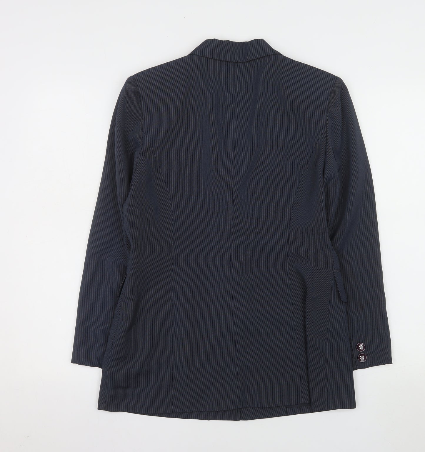 La Moda Women Blue Pinstripe Single-Breasted Blazer Size 10