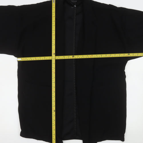 Topshop Women Black Size 12 Short Sleeve Blazer Jacket